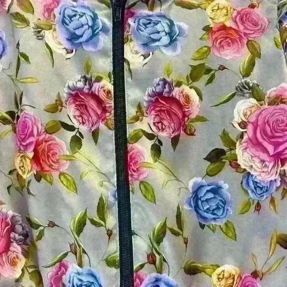 NWOT Wonder Nation Girls long sleeve zip up with flowers - Picture 4 of 7